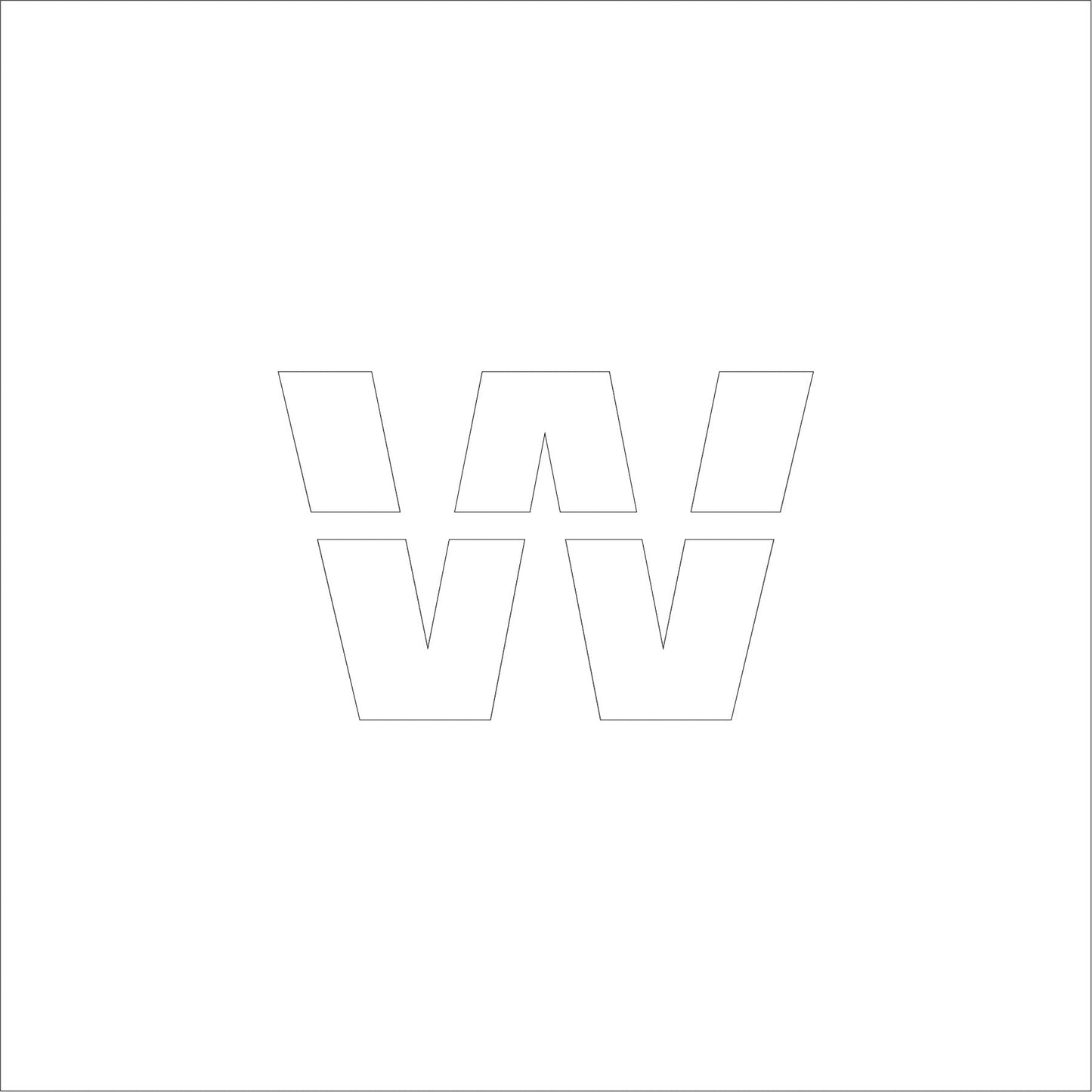 吹付けプレート ステンシル 文字高300 アルファベット小文字w マグネット