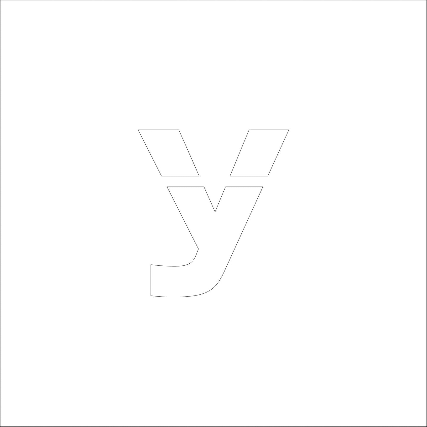 吹付けプレート ステンシル 文字高200 アルファベット小文字y マグネット