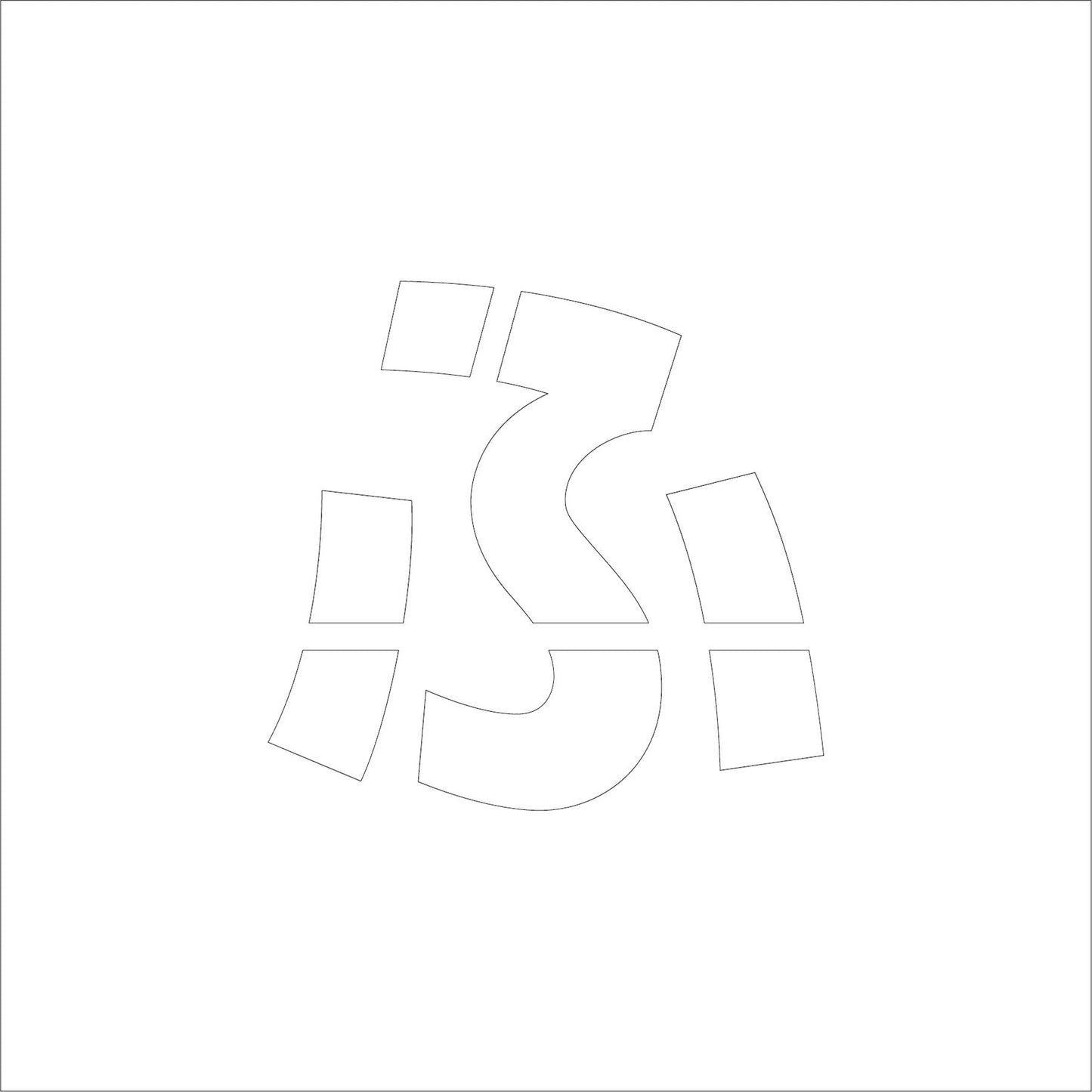 吹付けプレート ステンシル 文字高300 ひらがな ふ マグネット