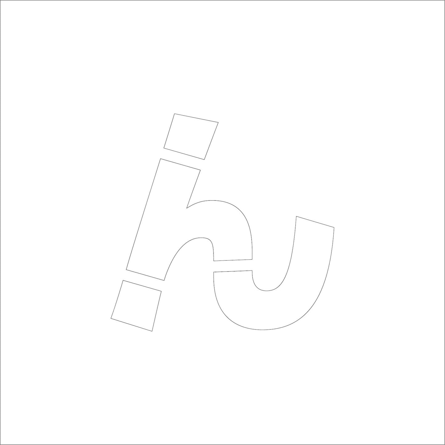 吹付けプレート ステンシル 文字高300 ひらがな ん マグネット