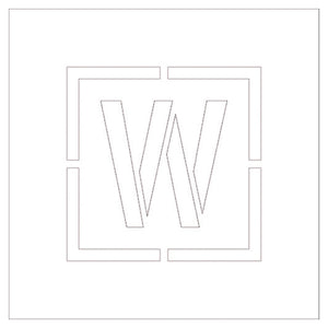 吹付けプレート ステンシル W四角型 文字高250 マグネット