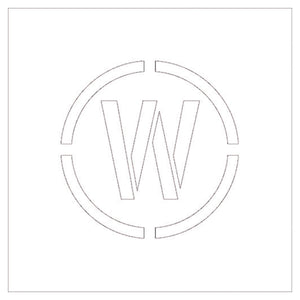 吹付けプレート ステンシル W丸型 文字高250 マグネット