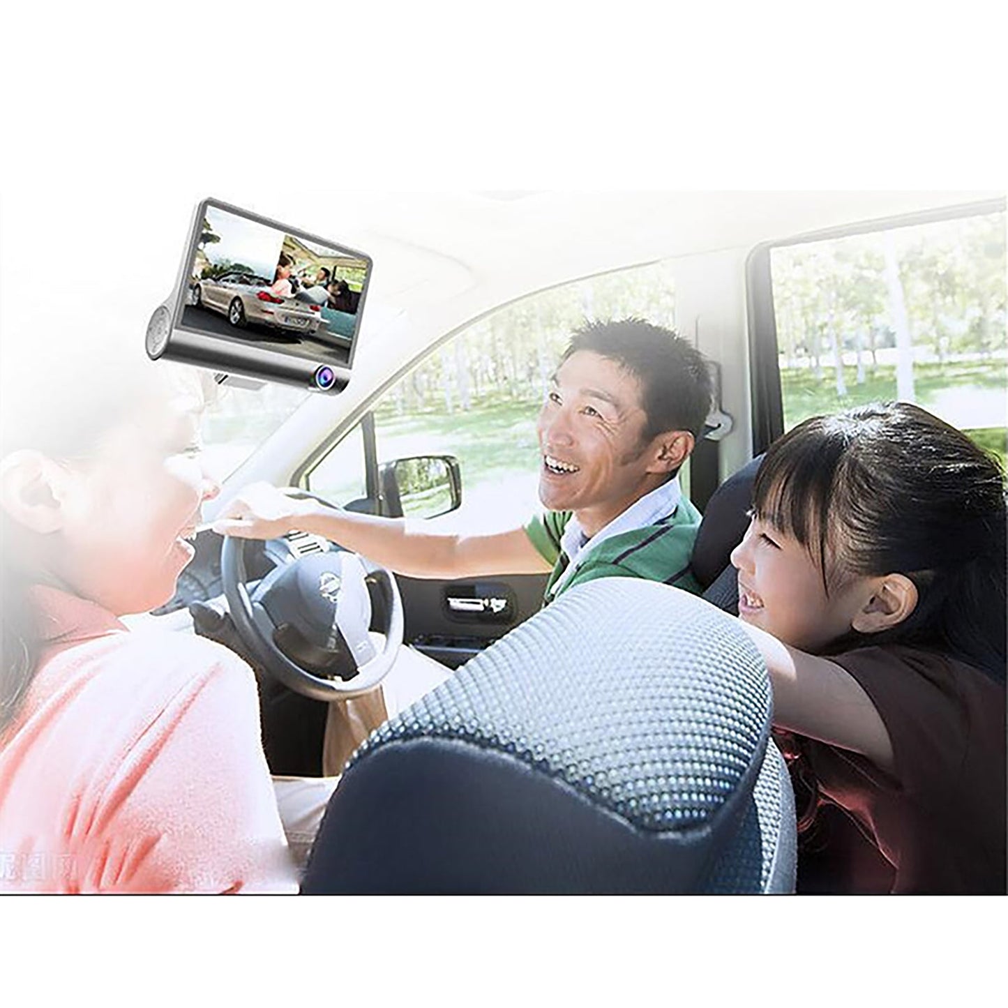 デジタルランド 3カメラドライブレコーダー 自動録画 4インチモニター 衝撃検知