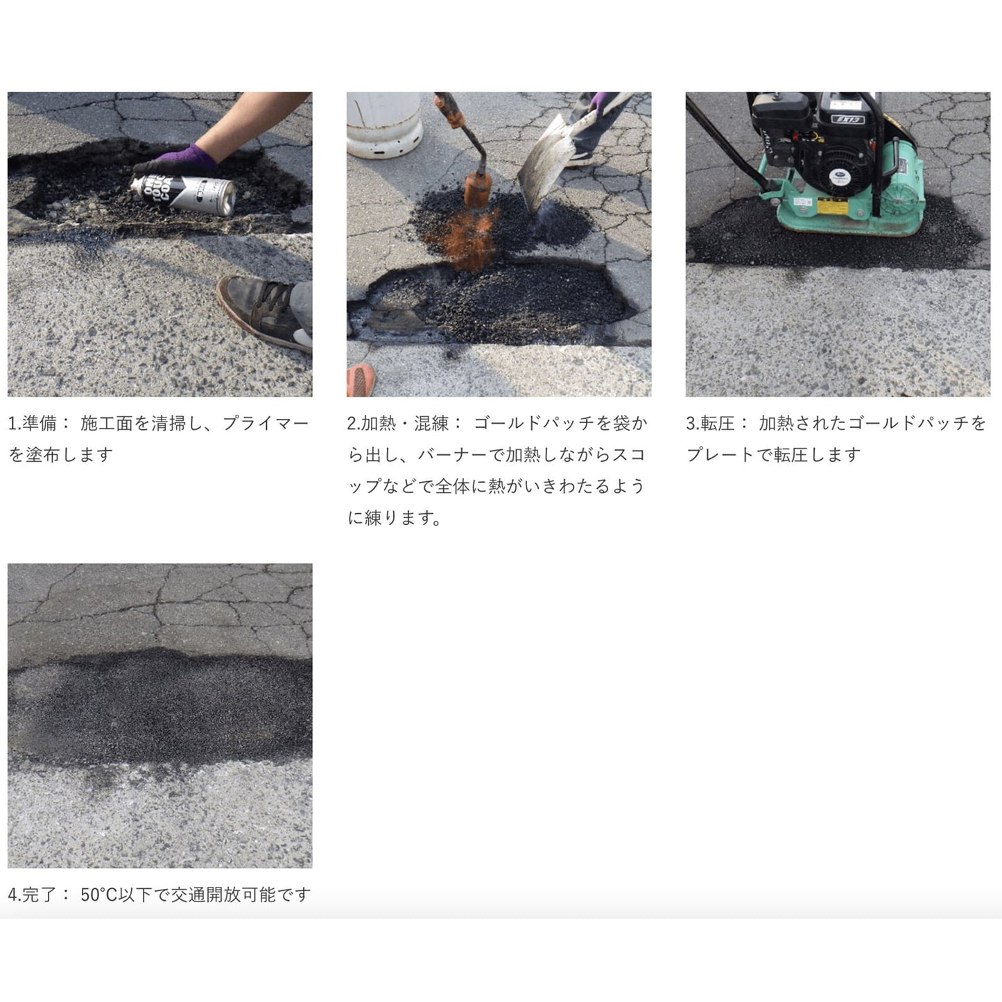 ゴールドパッチ 本復旧舗装材 密粒型 20kg/袋