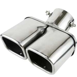 カー用品 マフラーカッターツイン シルバー