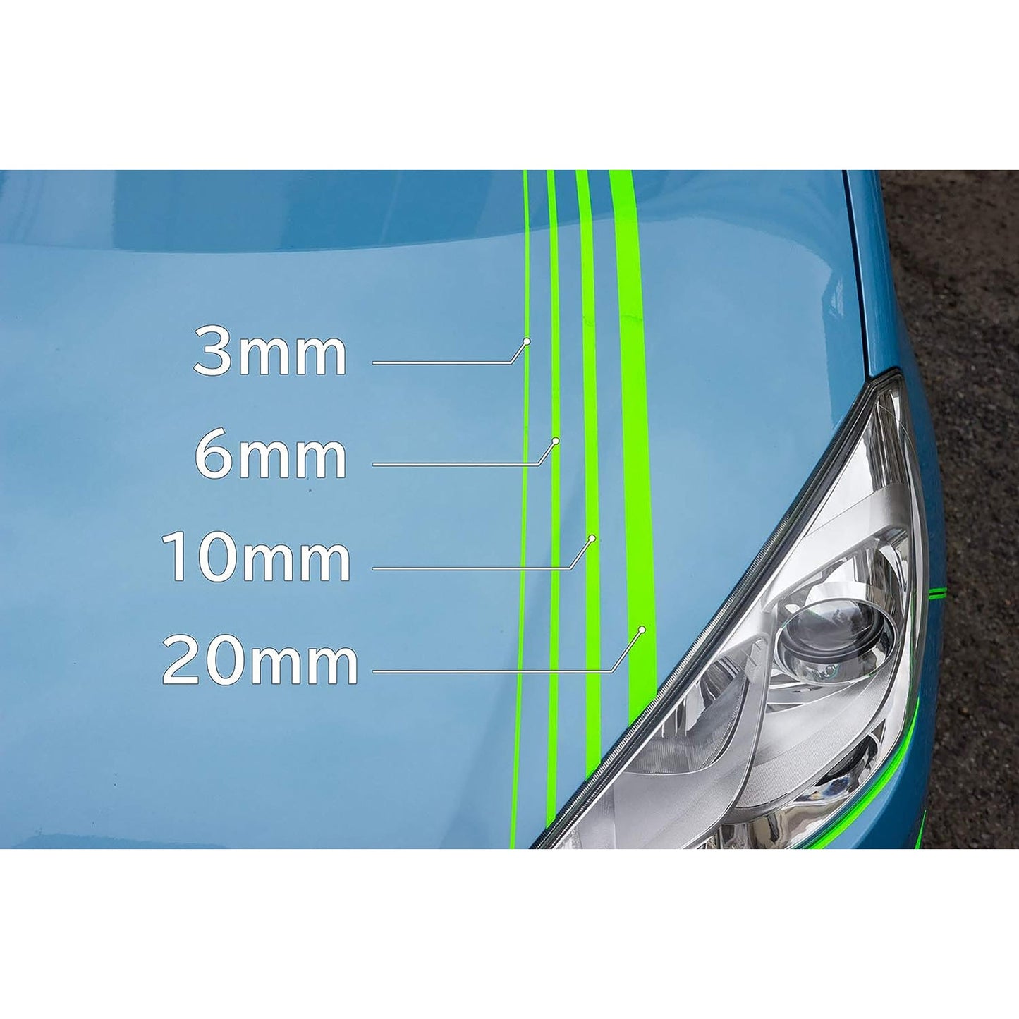 カー用品 蛍光テープ GR 幅10mm×2m巻