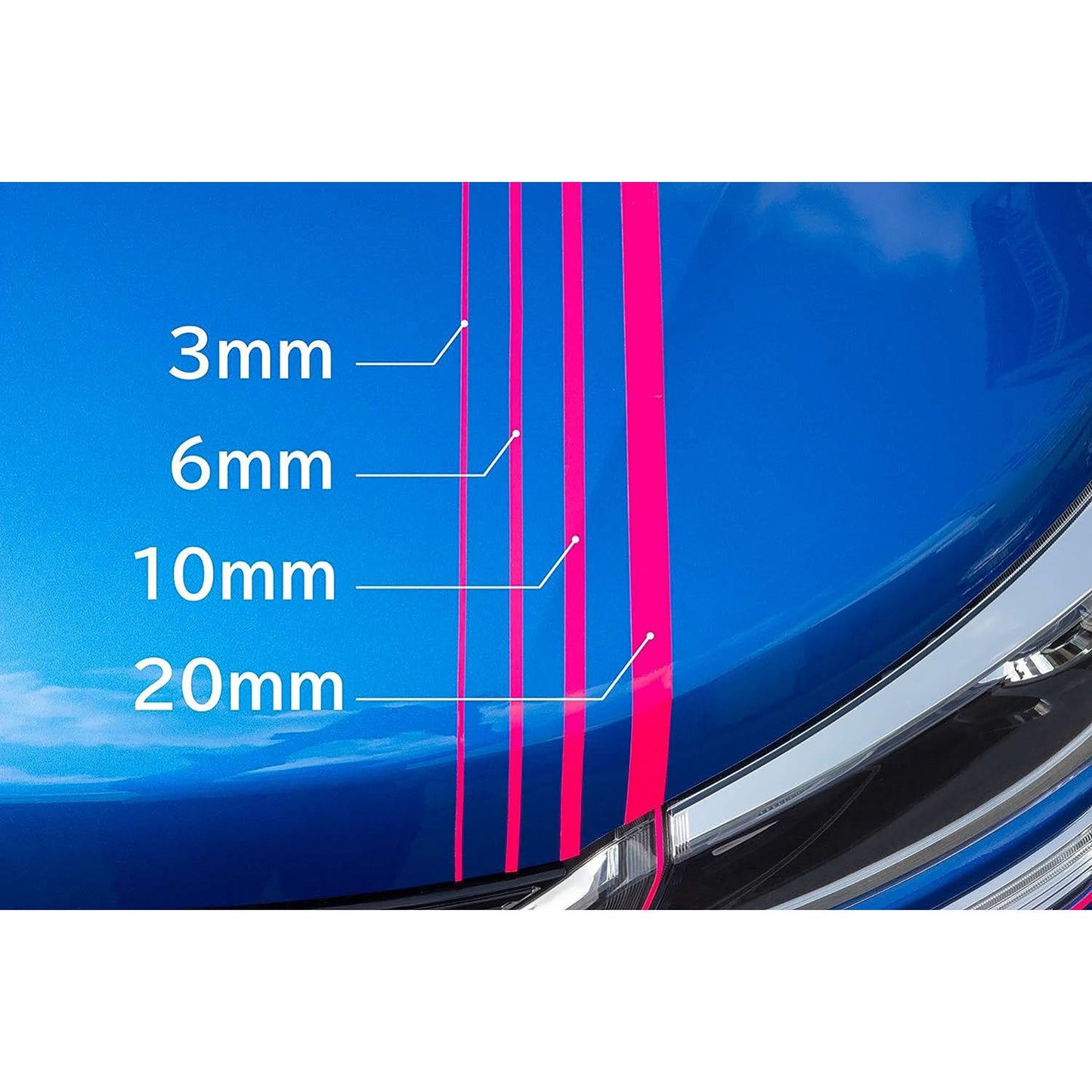 カー用品 蛍光テープ PI 幅10mm×2m巻