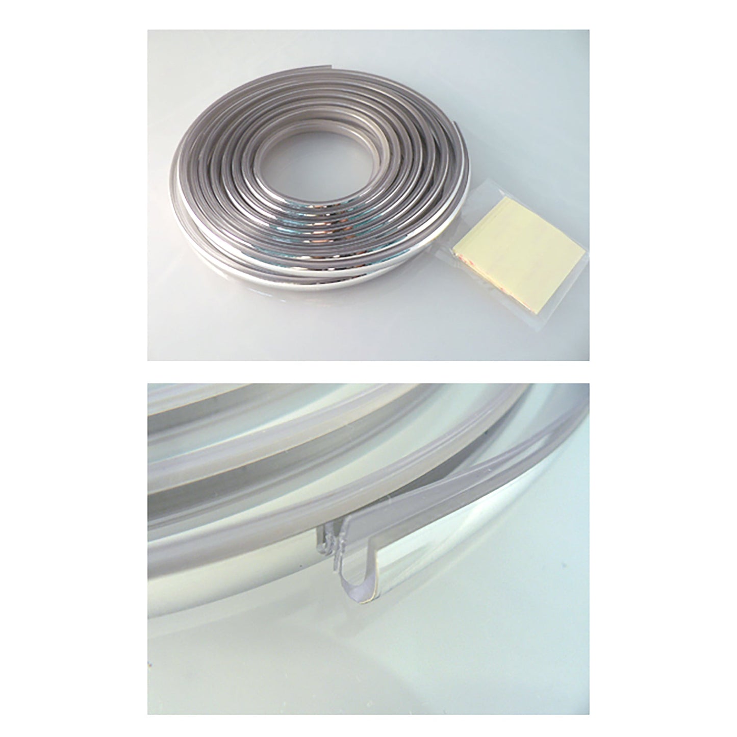 カー用品 U字型モール ドアモール クローム&クリアー