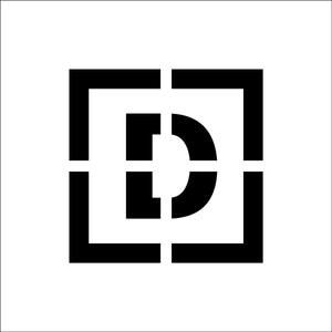 吹付プレートマグネット製 ステンシル 文字高100 □D