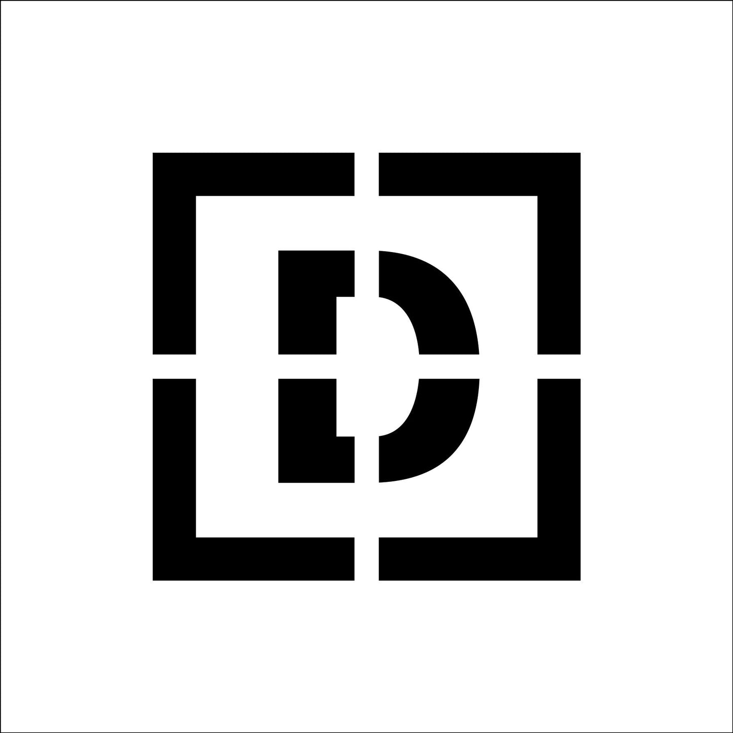 吹付プレートマグネット製 ステンシル 文字高150 □D