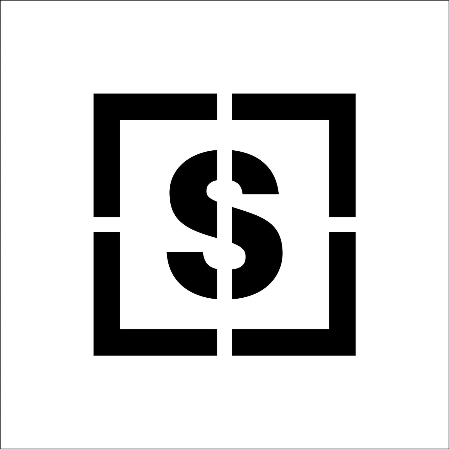 吹付プレートマグネット製 ステンシル 文字高100 □S