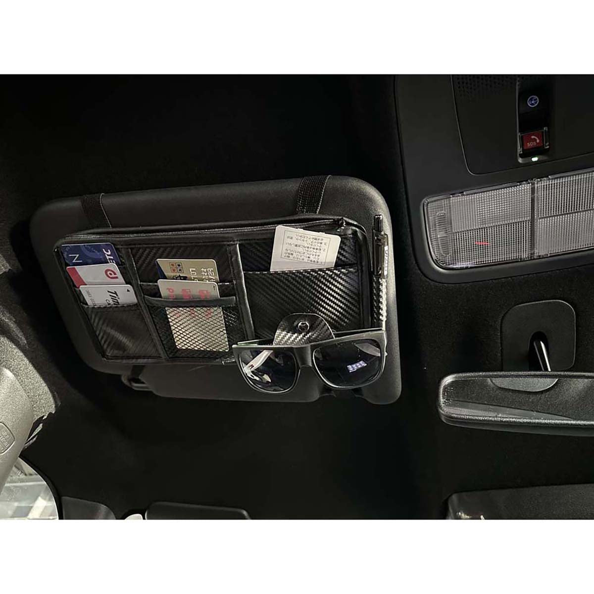 カー用品 ガベルラグジュアリアス カーボンバイザーポケット