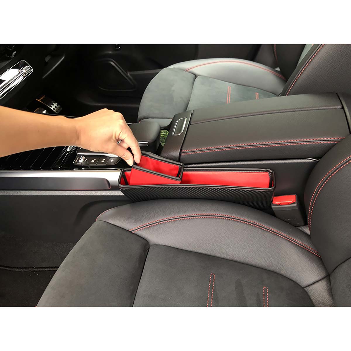 カー用品 上質空間 隙間ポケット カーボンRED