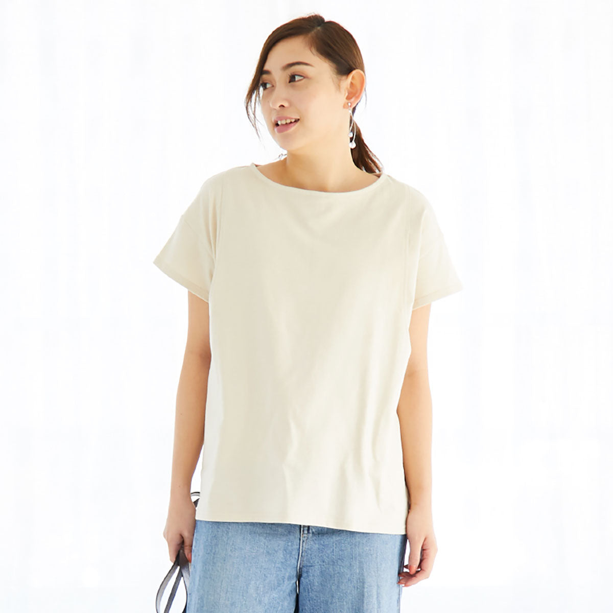 CARINO ベーシックT(半袖) ライトベージュ