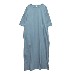 シンプルワンピース ブルーグレー