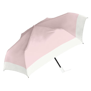 UVバイカラー 晴雨兼用自動開閉折りたたみ傘 コットンピンク