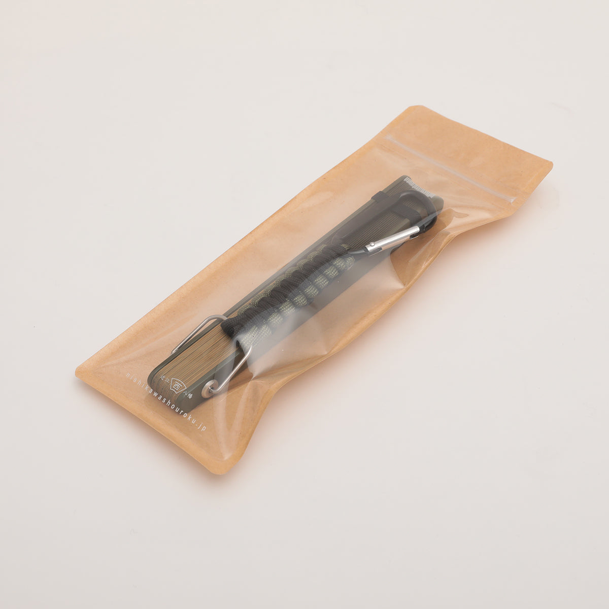 西川庄六 アウトドア扇子 ストラップ カーキ