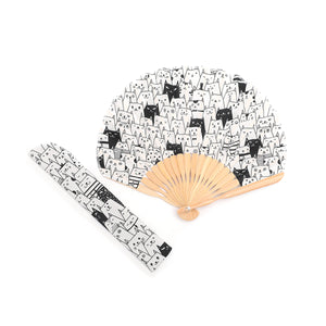 西川庄六 soleil扇子 モノクロネコ