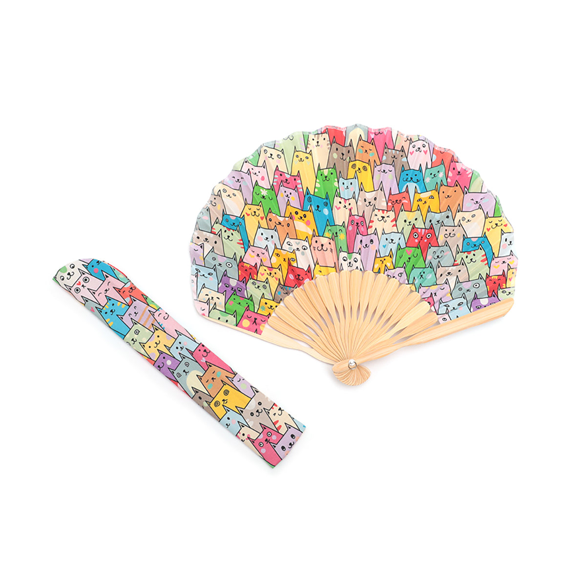 西川庄六 soleil扇子 カラフルネコ