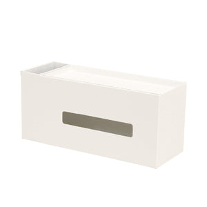 ティッシュケース(ポケット&トレイ付) ホワイト