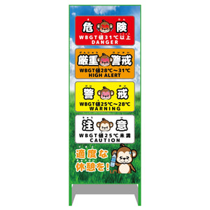 熱中症予防情報看板 動物ver(サル・青空)