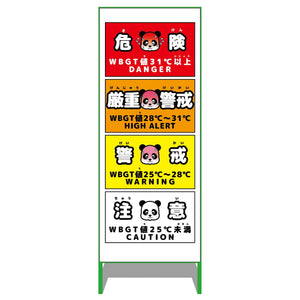 熱中症予防情報看板 動物ver(パンダ・白地)