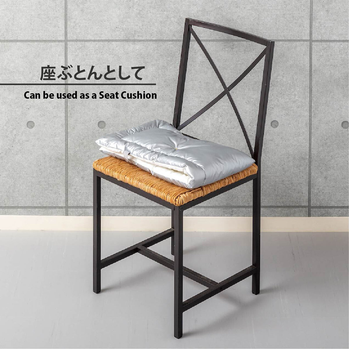 日本防炎協会認定 アルミ防災クッション シルバー M/L