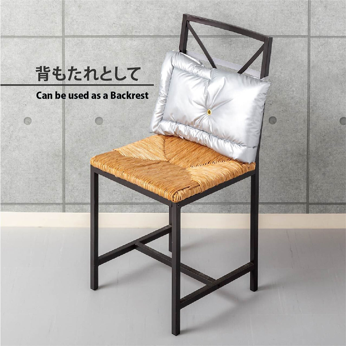 日本防炎協会認定 アルミ防災クッション シルバー M/L