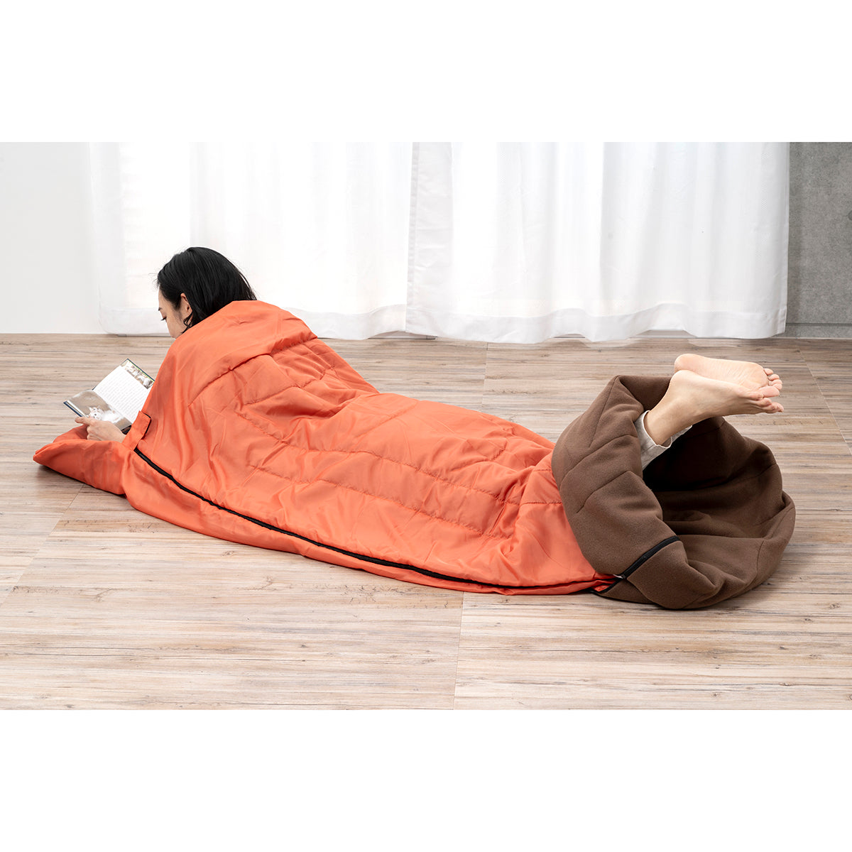 寝具メーカーの防災士が考えた MOTTETE PLUS 寝袋 グレー/テラコッタ