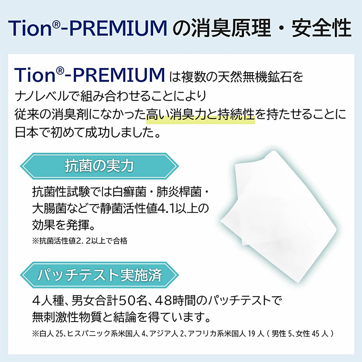 Tion®-PREMIUM 消臭シート A4サイズ10枚入り