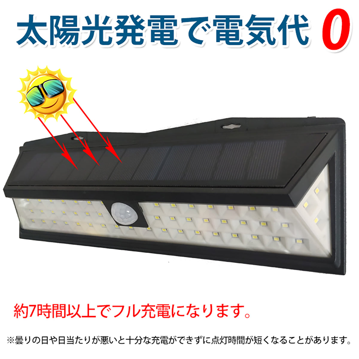 ソーラーセンサーライト 防犯対策 IP65防水