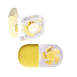 折り畳み式扇風機1200mAh イエロー N21 幅65×奥行123×高さ20