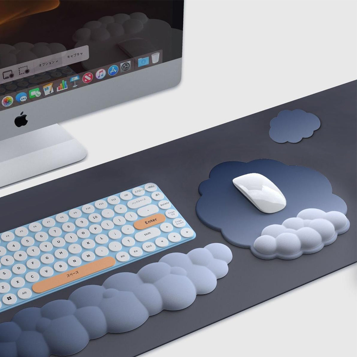 リストレスト付きマウスパッド 緑 MP-1 幅248×奥行15×高さ265