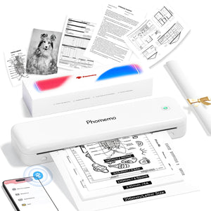 phomemoモバイルプリンター(ロール紙・平面紙対応)ホワイトM834 幅262×奥行45×高さ75