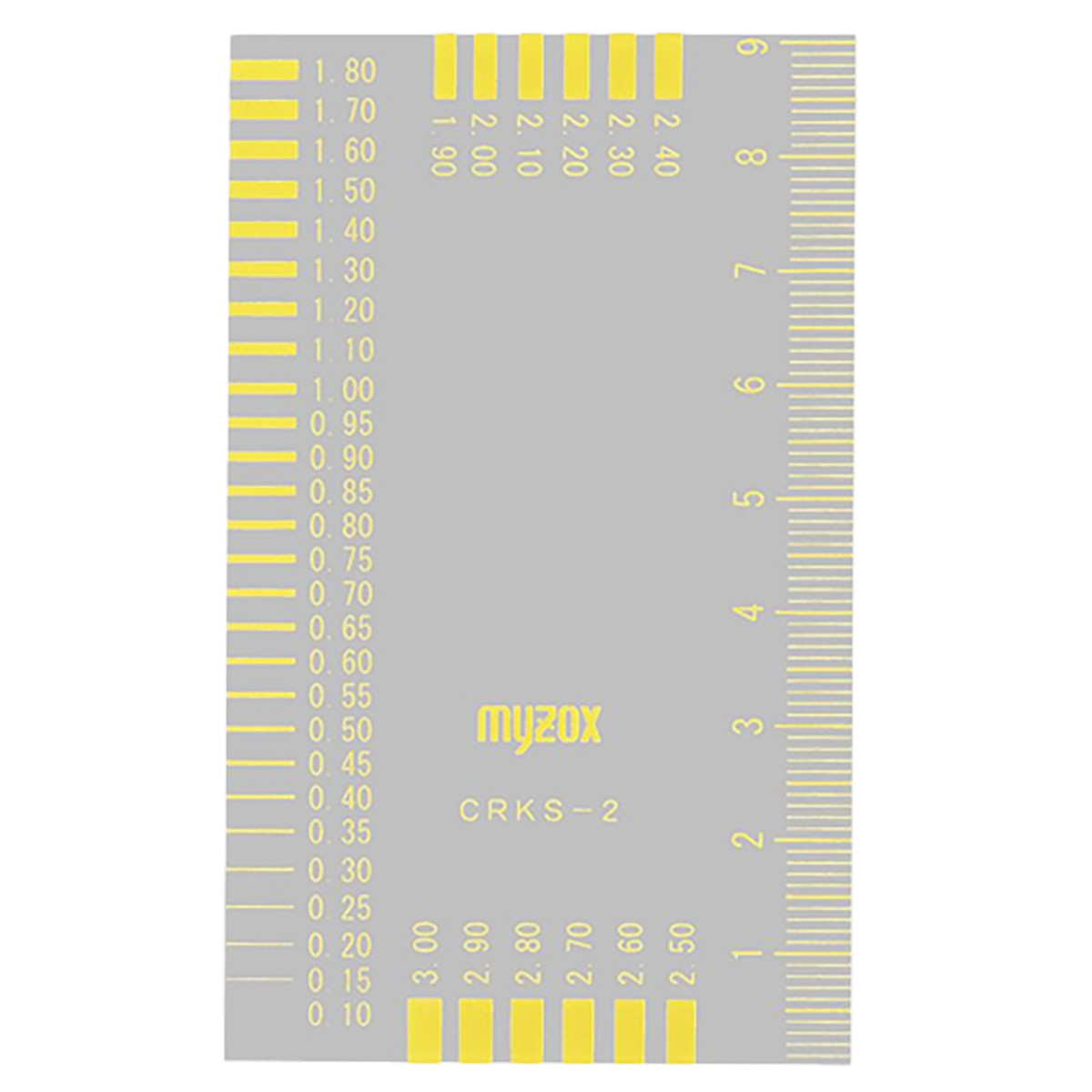 クラックスケール CRKS-2Y ひび割れ試験機 黄目盛/透明タイプ 55×91mm