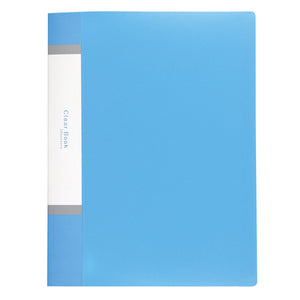 クリアブックA4 横入れ 32ポケット ブルー