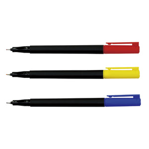 油性ミリペン 3色セット (赤・青・黄)