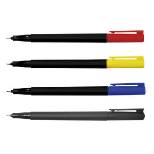 油性ミリペン 4色セット (赤・青・黄・黒)