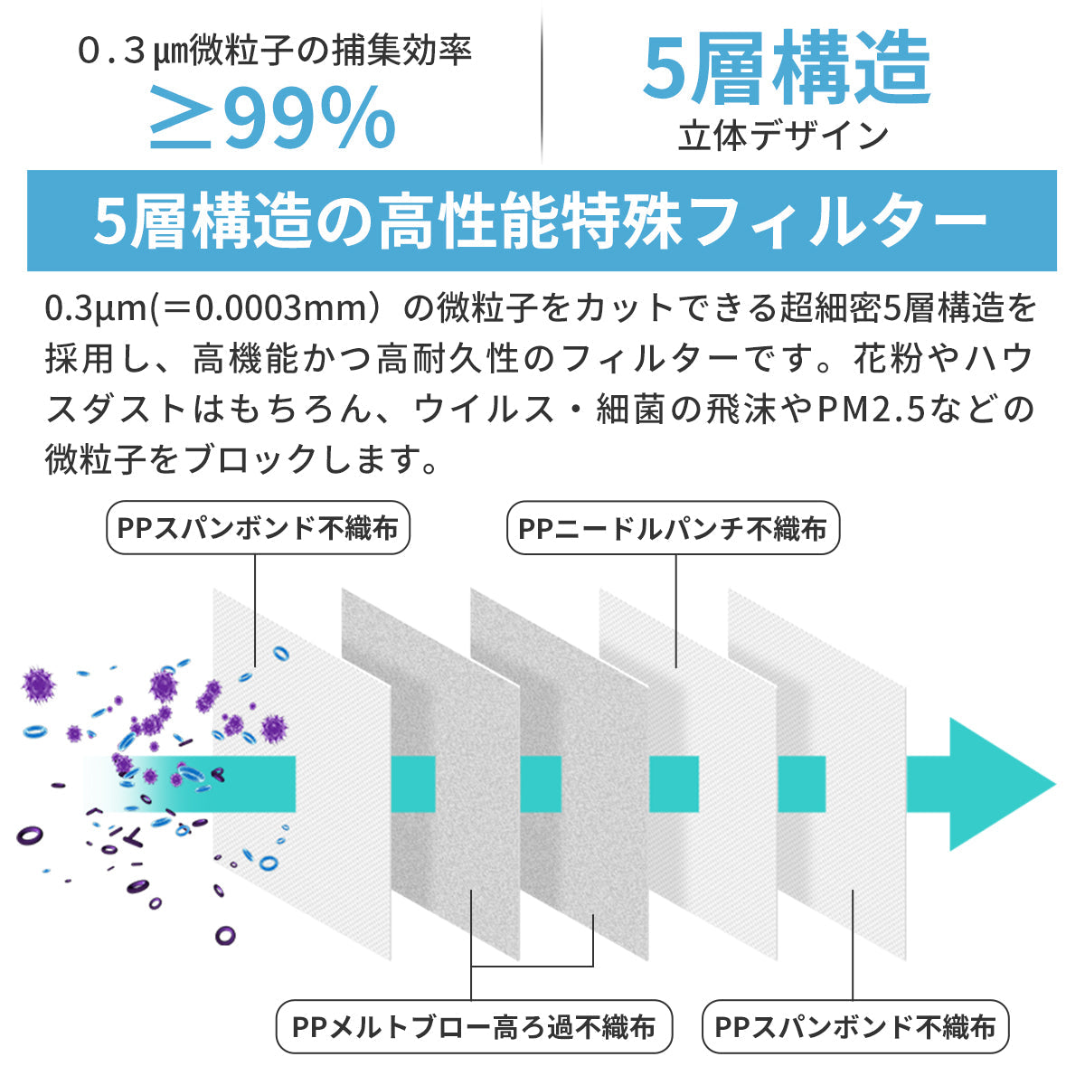 N99 保護マスク ふつうサイズ ホワイト 10枚入り