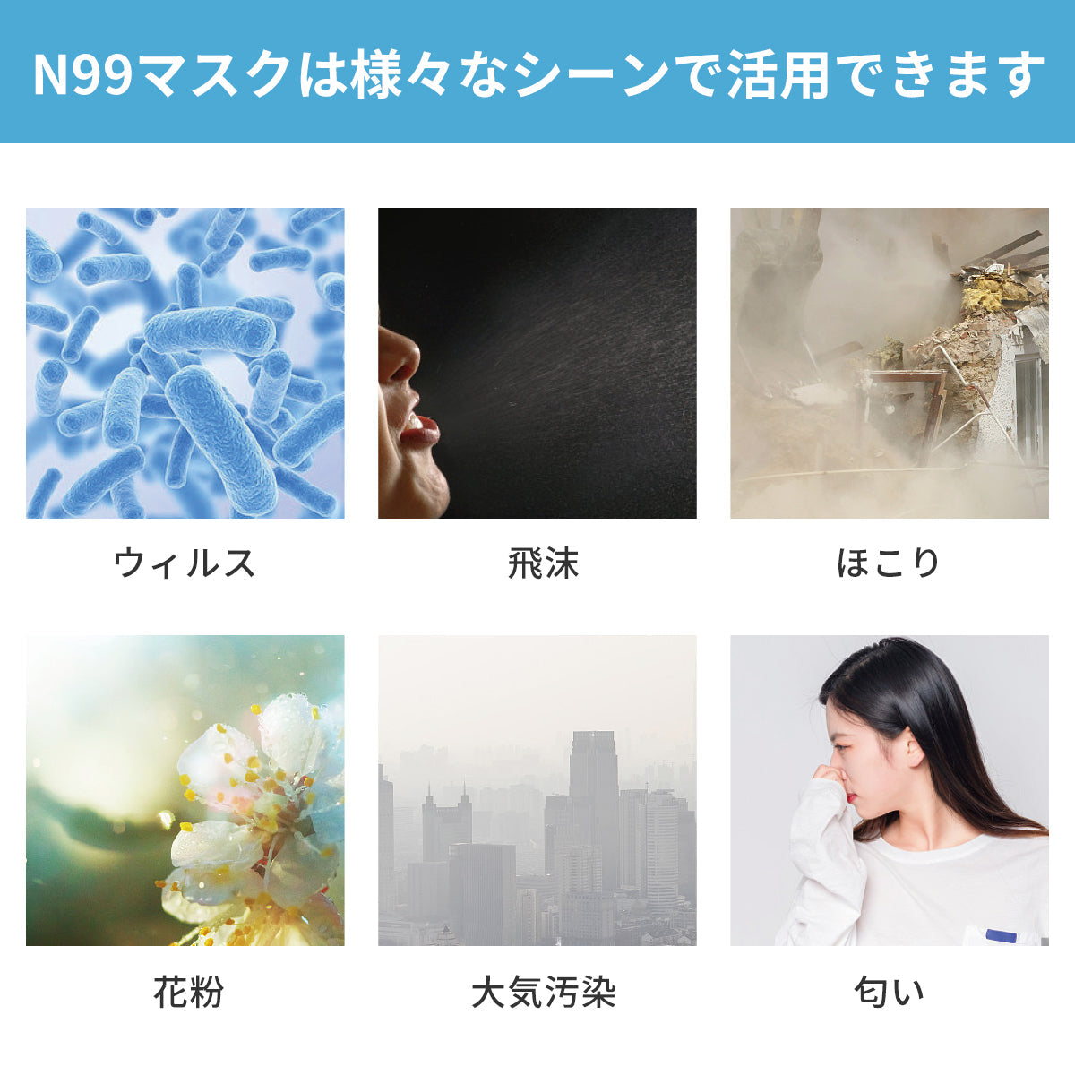 N99 保護マスク ふつうサイズ ホワイト 10枚入り