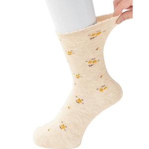 着るサプIFMC.足首ゆったり名前の書ける柄ソックス ベージュ 22~24cm