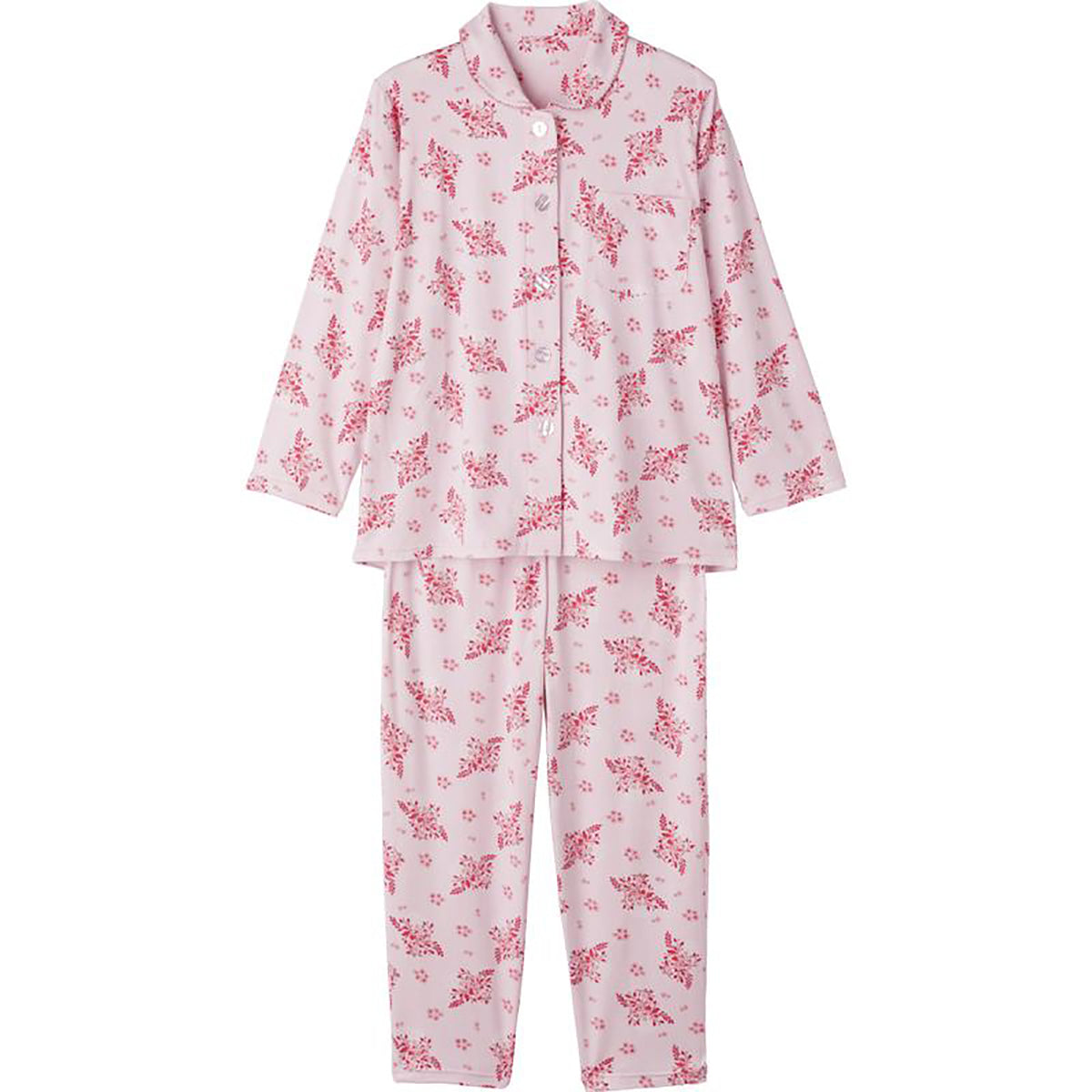 ワンタッチのびのびストレッチパジャマ ピンク S/M/L/LL/3L/4L