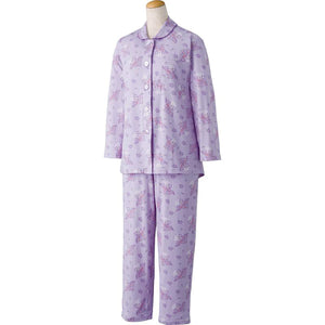 ワンタッチのびのびストレッチパジャマ パープル S/M/L/LL/3L/4L