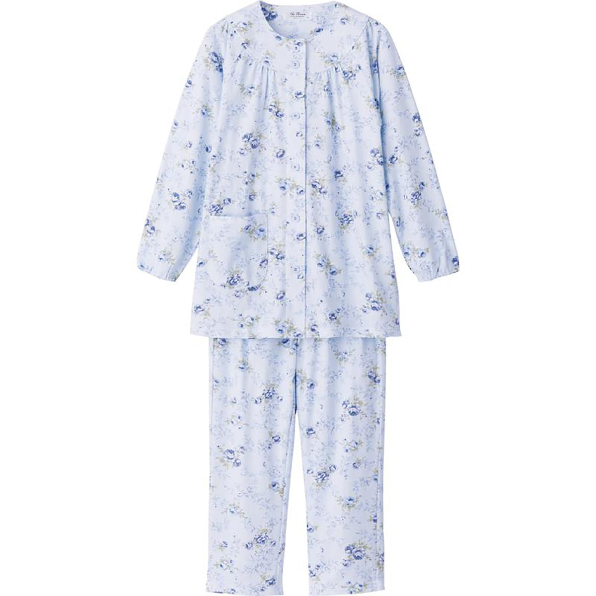 ワンタッチパジャマ サックス S/M/L/LL/3L/4L