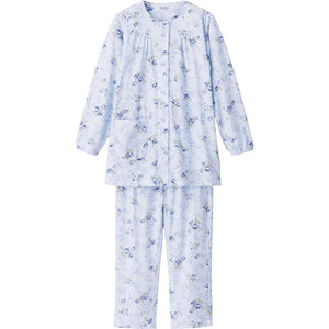 ワンタッチパジャマ サックス S/M/L/LL/3L/4L
