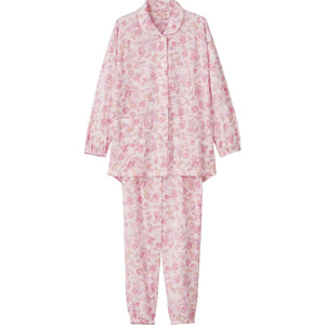 大きめボタン天竺パジャマ ピンク S/M/L/LL/3L/4L