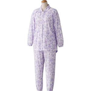大きめボタン天竺パジャマ パープル S/M/L/LL/3L/4L