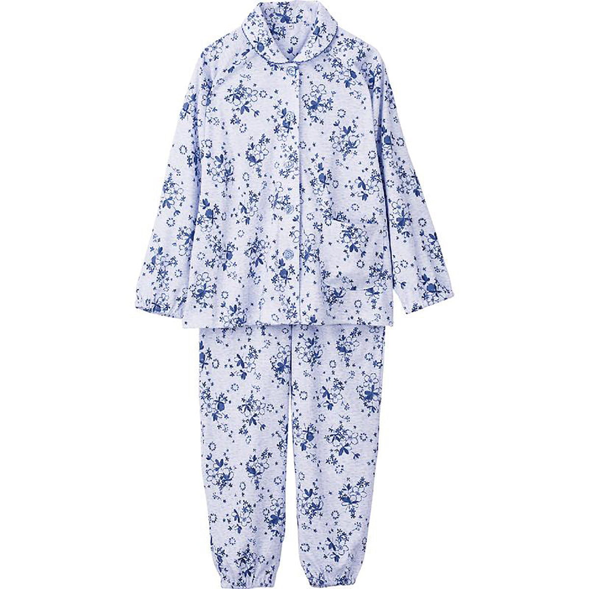 大きめボタンプチサイズパジャマ 杢サックス M/L(P)