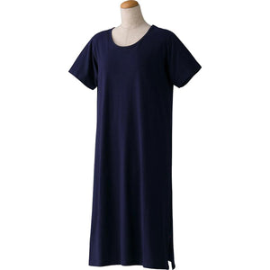 天竺ニットワンピース ネイビー M~L
