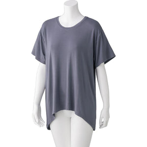 のびのびストレッチルームTシャツ ブルーグレー M/L/LL